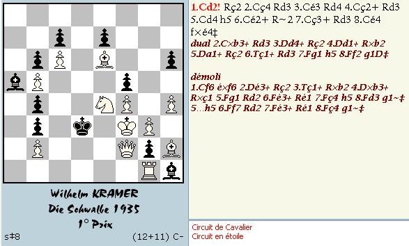 Hans Gruber reported about this problem in e-mail 18.7.2009 I checked the original source: Die Schwalbe, issue 93, September 1935, p. 350, Nr. I: No white bishop h2.