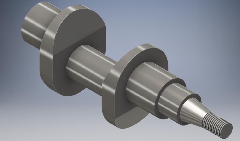3D model 50 5.3 Kľukový hriadeľ Tento mechanizmus premieňa priamočiary pohyb piestov vo valcoch na rotačný pohyb, čiže vyvádza krútiaci moment motora.