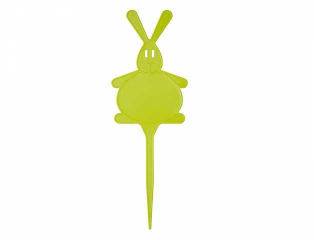 Objednací číslo:48654 Jmenovka zapichovací ZAJÍC 18cm/5ks zele Zapichovací plastová jmenovka ve tvaru zajíce je určena k popsání a označení rostlin. Barva: světle zelená. Výška: 18 cm, šířka: 6 cm.