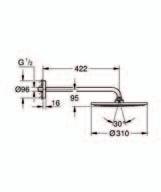 Sprchový set součásti: hlavová sprcha Rainshower Cosmopolitan 310 (27 477 000) sprchové rameno Rainshower 422 mm (26 146 000) GROHE DreamSpray systém odstraňování vodního kamene SpeedClean DropStop