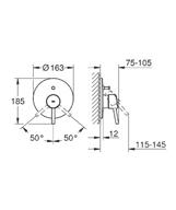 35 501 000 GROHE Rapido E univerzální podomítkové těleso pro pákovou baterii pro sprchu i vanu hloubka instalace 70 100 mm jednotka přezkoušená z výroby keramická kartuše 46 mm s GROHE SilkMove