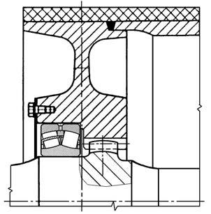 The mentioned solving is insertion of swivel bearing or of ball joint between face (hub) and shaft of driving drum together with toothed clutch or similar device (figure 5).