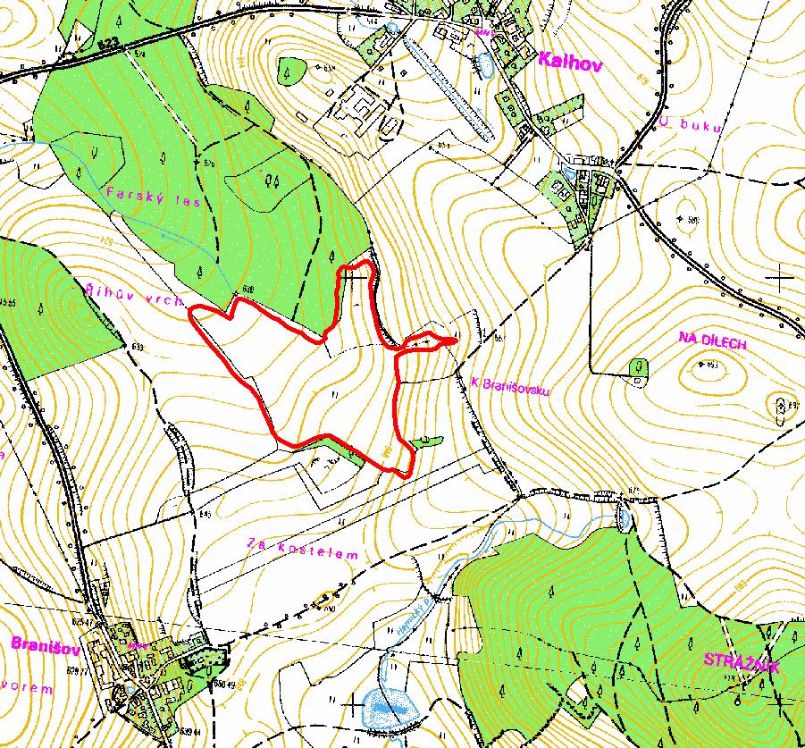 Metodika Zájmová lokalita o rozloze 12,43 ha se nachází v kraji Vysočina v okrese Jihlava asi 12 km severozápadně od Jihlavy v katastrálním území Branišov u Jihlavy.