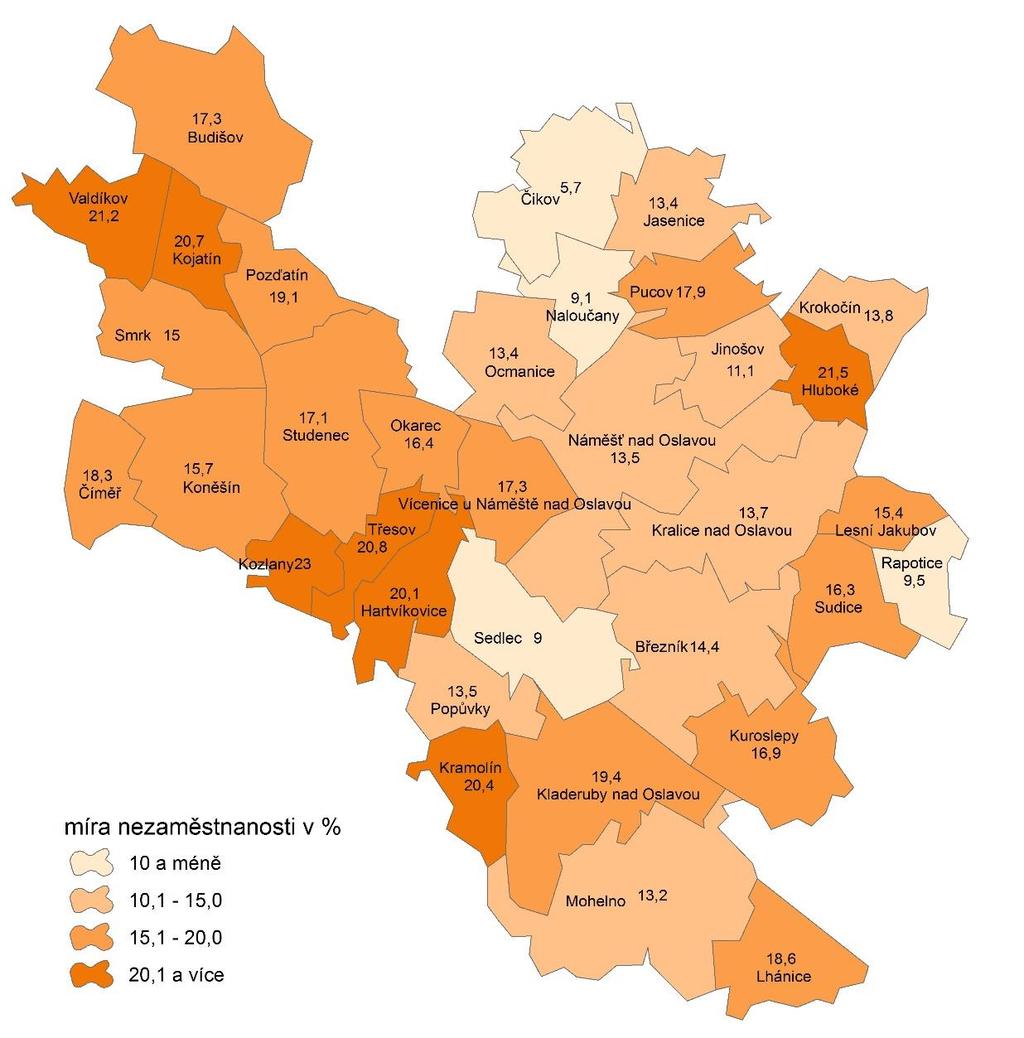 Dopravní dostupnost není na špatné úrovni. Blízkost dálnice D1, silnice I/23 procházející územím, železniční trať 240 Brno Jihlava nabízí široké možnosti rozvoje hospodářství.