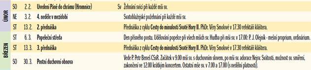 SVATÁ HORA 2019 Duchovní programy a kurzy v exercičním domě na Svaté Hoře v roce 2019 Začátek Konec Název kursu Exercitátor Cena 7. 3. 2019 17.30 hodin 10. 3. 2019 13.