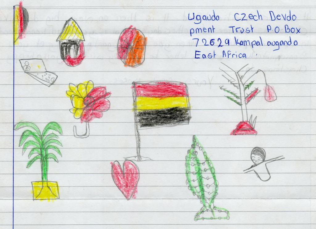 A TENTO OBRÁZEK JE PRO ZMĚNU OD MOSESE Drazí přátelé, píšu Vám tenhle dopis, abych Vás pozdravil. Jak se daří, moji drazí? Já se jmenuji Ssali Moses a jsem v pátém ročníku na prvním stupni školy sv.