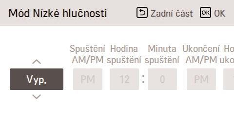Režim Nízká hladina hluku 2.