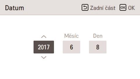 Nastavení data Nastavení data Nastavte datum zobrazované na dálkovém ovladači.