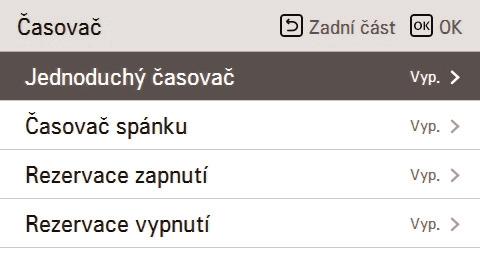 Nastavení časovače Jednoduchý časový ukazatel Můžete jednoduše nastavit časovač v rozmezí 1 až 7 hodin v jednotkách jedné hodiny.