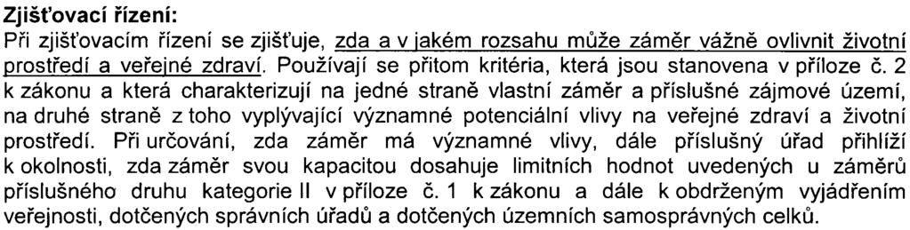 - 2 - S-MHMP-020987 /2007/OOPNI/EW308-2/Nov Zjiš ovací øízení: Pøi zjiš ovacím øízení se zjiš uje, zda a v jakém rozsahu mùže zámìr vážnì ovlivnit životní prostøedí a veøejné zdraví.