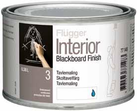Interior Blackboard Finish Matná vodou ředitelná černá barva, která se hodí k natírání školních tabulí, na které se píše křídou.