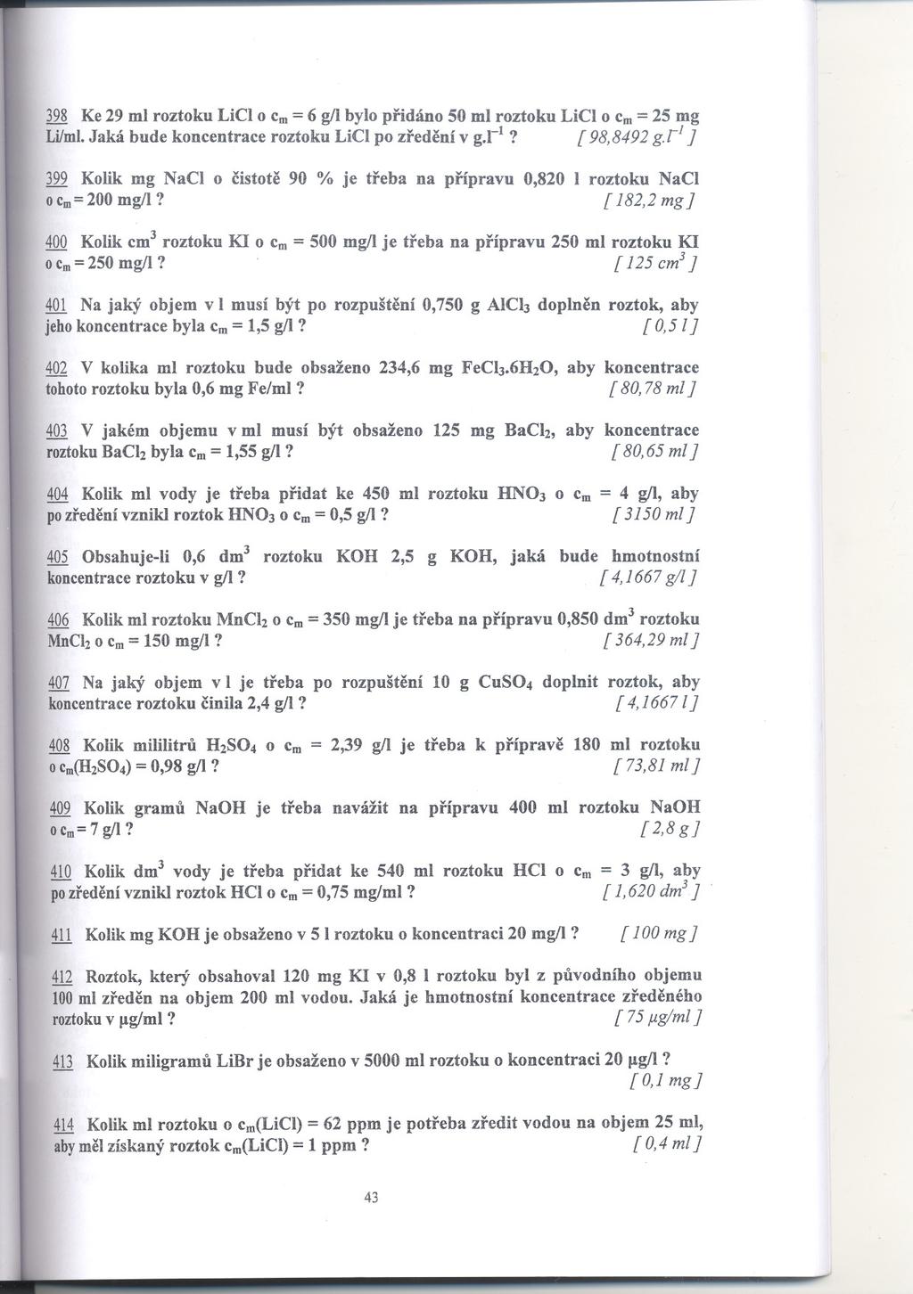 365 Kolik ml vody je treba pridat ke 100 ml roztoku ZnCh o hmotnostní - PDF  Stažení zdarma