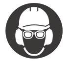 Vysvětlení štítků s pokyny na stroji 23 CZ Upozorňuje, že v případě nedodržení pokynů hrozí nebezpečí zranění osob, smrti nebo poškození nástroje. Používejte ochranu sluchu. Používejte ochranu zraku.