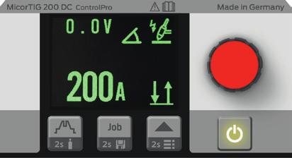 ovládáním Powermaster Paměť pro 10 svařovacích úloh Ovládání prostřednictvím symbolů Textové detailní menu Standardní výbava Technická data MicorTIG 200 DC (síť 230 V) MicorTIG 200 DC (síť 115 V)