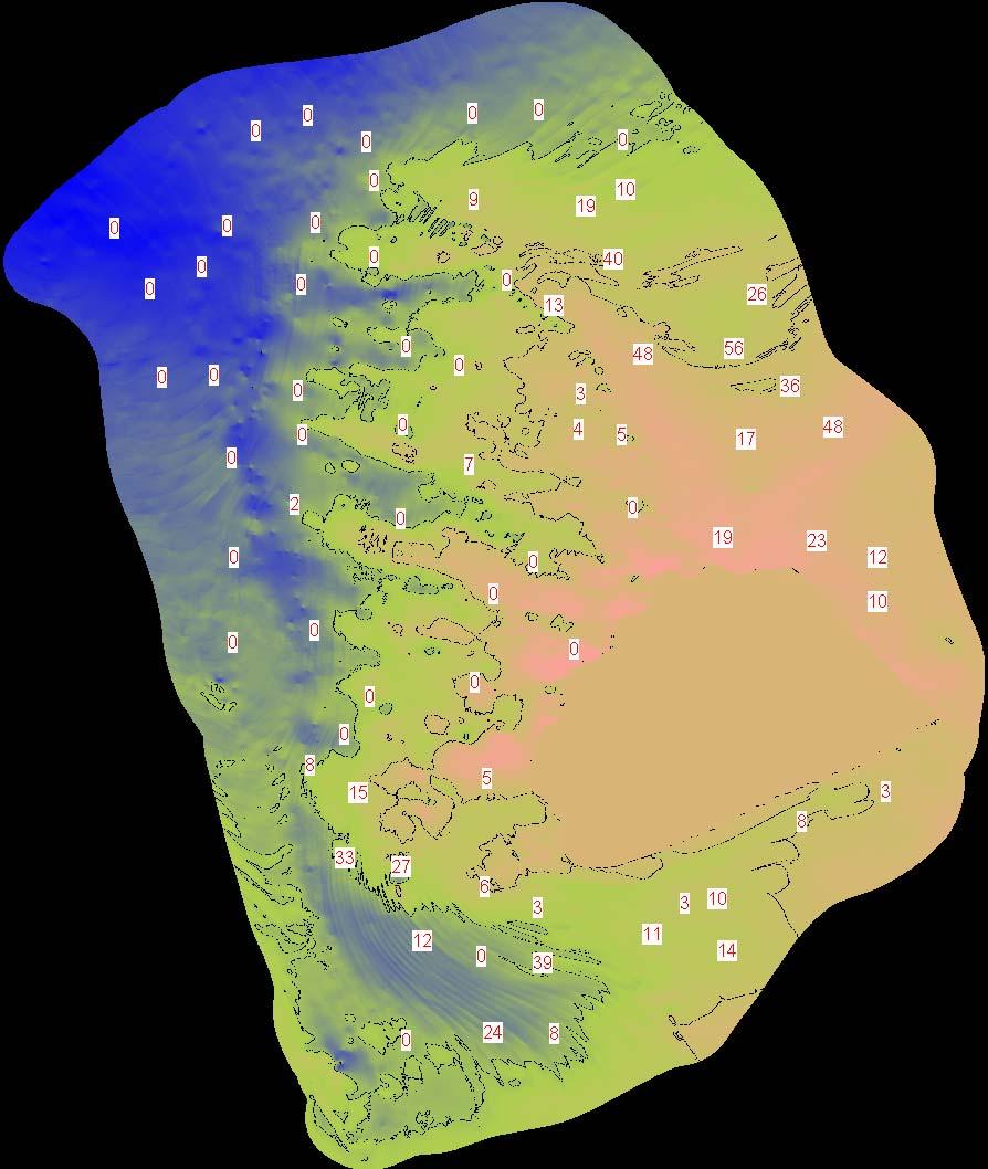 Obr. 3. Vymezení 6. (převažující růžová barva) 7. (zelená barva) a 8.