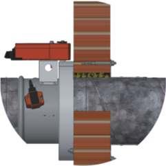 Rozměry instalačních otvorů pro potrubí navazující na požární klapku závisí na typu použité požární ucpávky - viz.