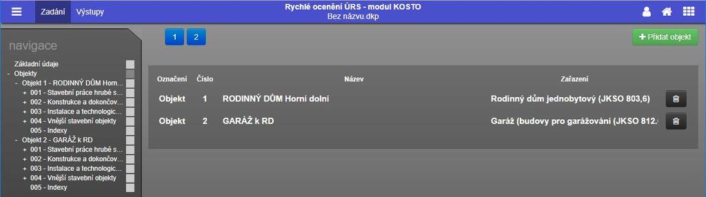 Uživatel si může zvolit, v jaké cenové úrovni bude projekt počítat. Aktualizace cenové úrovně probíhá 2x