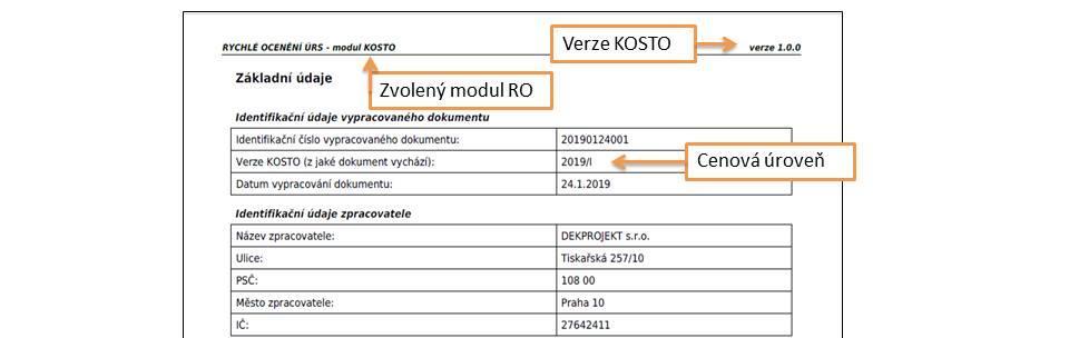 Tento protokol obsahuje základní údaje o projektu (stavbě, objektu),