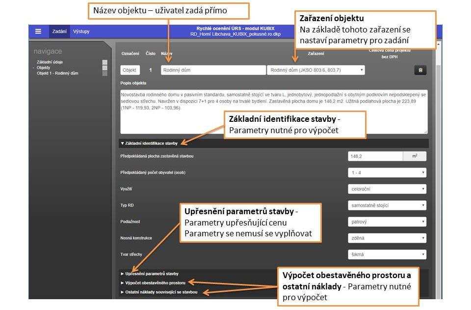 13.2. ZÁKLADNÍ ČLENĚNÍ PRACOVNÍ PLOCHY Každý objekt je v programu rozdělen do čtyř částí (logických celků), a následně pak na jednotlivé parametry.