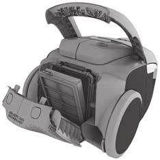 Replacing and cleaning filters / Remplacement et nettoyage des filtres 45 eng 6. When the filter has been replaced, the filter lid can be pushed back until the two buttons click in. 7.