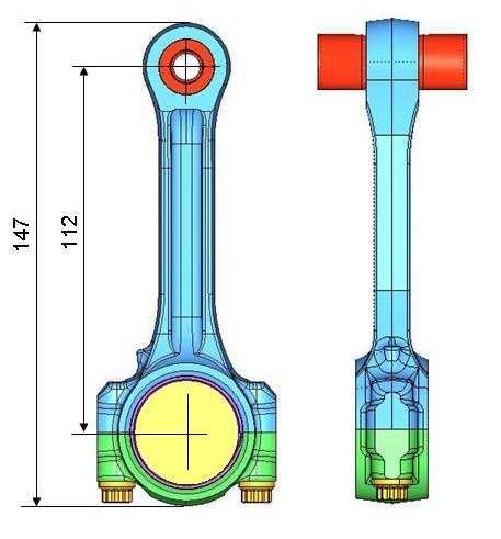 Obr. 5. Geometrie ojnice 2.