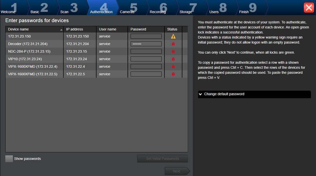 Bosch Video Management System Úvod cs 81 Stránka Authentication Tato stránka slouží k ověření u videozařízení chráněných heslem.