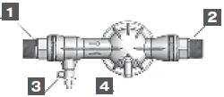 Pouze pro AP-2: Pro regulaci tlaku plnícího vzduchu použijte nastavitelný odpouštěcí ventil. Pro jeho instalaci vyšroubujte záslepku ze strany tlakové komory.