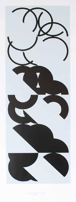 136 136. Jan Kubíček (1927 2013) Rozdělené elementy tři dimenze serigrafie, 1992/2005, 49 x 17 cm, sign. DU Jan Kubíček 1992/2005, č.