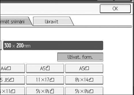 6 E Nastavte poèáteèní pozici (X2 a Y2) na 0 mm a potom stisknìte {q}. Napø. nastavte X2 a Y2 na 0 mm a potom stisknìte {q}.