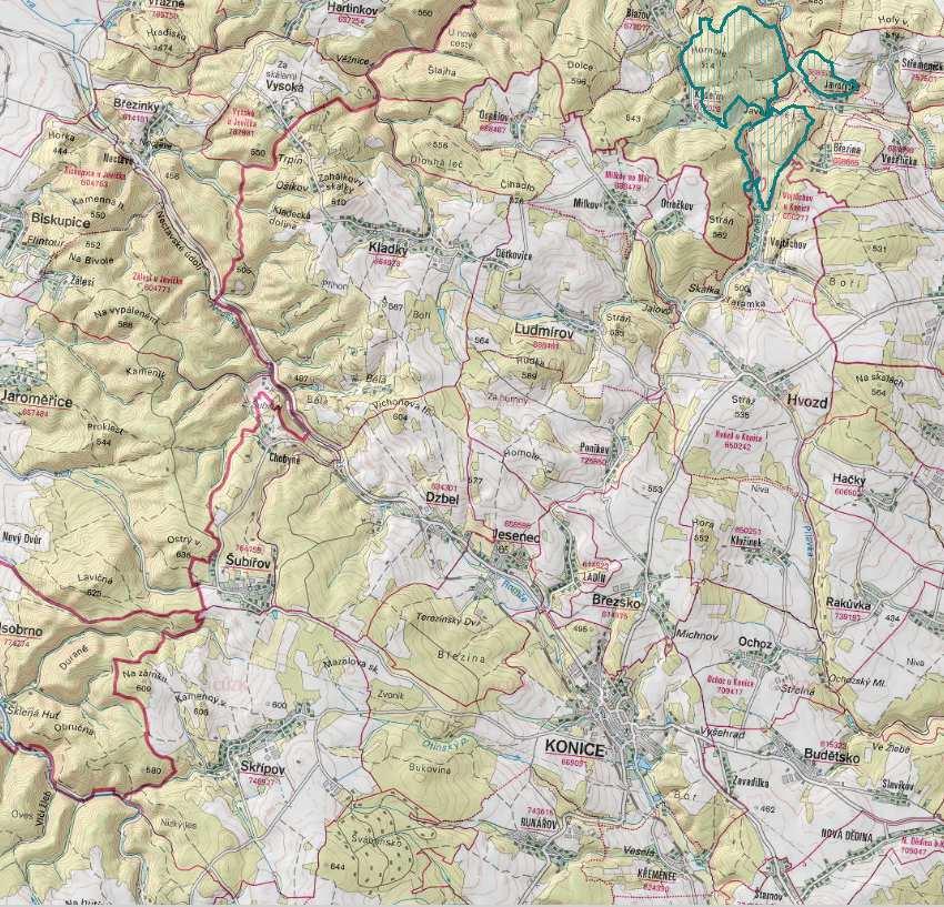 II. ÚDAJE O ZÁMĚRU, PŘEDMĚT POSOUZENÍ 2.1 Umístění záměru Posuzovaný záměr - návrh větrného parku se nachází v Olomouckém kraji a je umisťován do východního okraje k.ú.