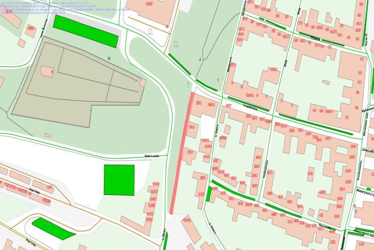 přístupový lokální závady 53 9 Vlčnovská od vlakového přejezdu po LIDL páteřní