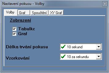 hodnotu 0 Dialogové okno zavřeme. 7. Klikneme na ikonu Nastavení pokusu.