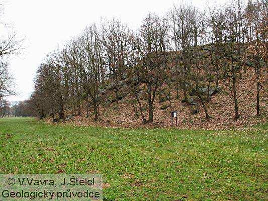 ruwary neboli výhory, což jsou suché balvanité pahorky v polích vysoké až 25 m, u kterých dochází k exfoliaci (odštěpení) klenby (Němeček a kol., 1966, Culek, 1996).