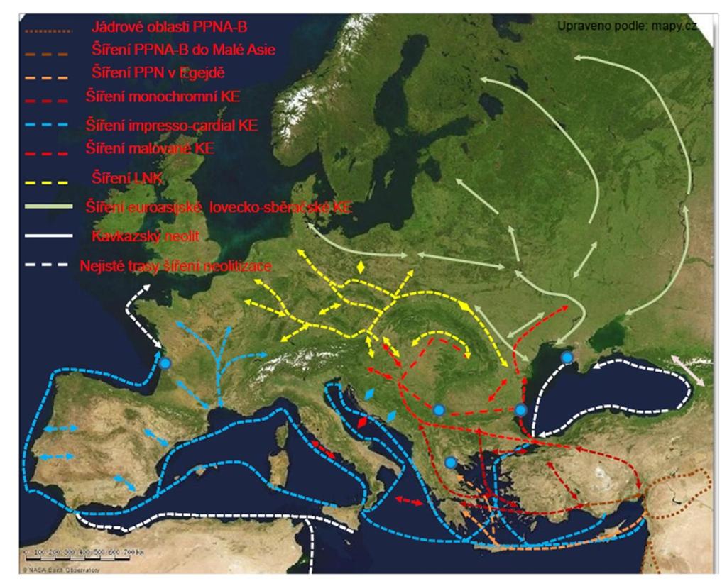 Neolitizace Teorie šíření zemědělství -