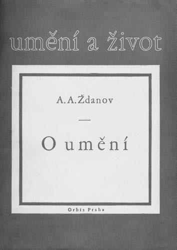 MYŠLENÍ O LITERATUŘE Obálka souboru studií A. A. Ždanova z 30. a 40.