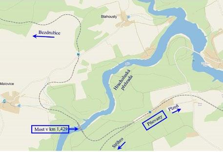 3 Most v km 1,429 trati Pňovany Bezdružice Ing. Libor Marek, Ing. Ondřej Lojík, Ph.D., Ing. Tomáš Vejběra, TOP CON SERVIS s.r.o. Rekonstrukce tohoto mostu se připravovala řadu let.