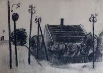 1948, 2 kresba uhlem na papíře, 30 42 cm,