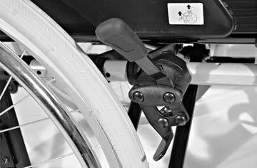 by se mohl zdeformovat. Zajištěním brzd pomocí brzdové páčky (1) je vozík zajištěn proti nechtěnému rozjezdu (aretační brzda).