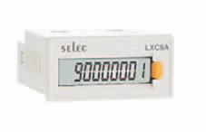 Čítače Panelové čítače LXC900A velikost: 24 x 48 mm (8 digitů) čítač pulsů směr čítání: nahoru napájený baterií vstup: napěťový/kontaktní LT920 velikost: 24 x 48 mm (8 digitů) čítač