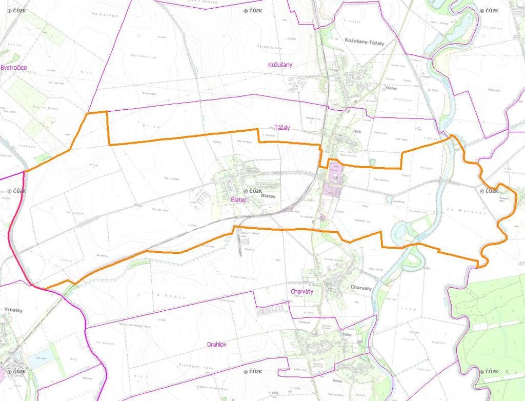 A. NÁZEV OBCE Název části obce (ZSJ): Blatec Mapa A: Území obce Přehledová mapka