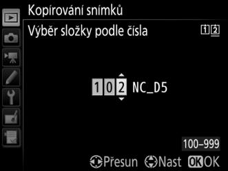 7 Vyberte položku Výběr cílové složky.
