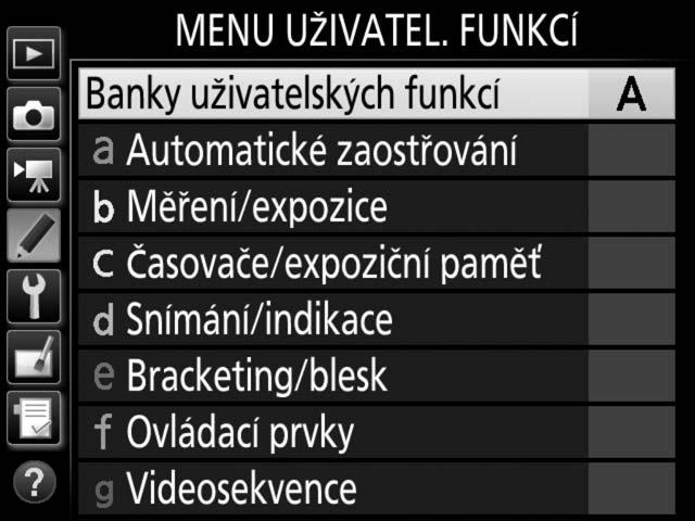 uživatelských funkcí).
