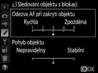 a2: Volba priority v režimu AF-S Tlačítko G A menu uživatelských funkcí Pokud je vybrán režim AF-S při fotografování s využitím hledáčku, umožňuje tato položka nastavit, jestli dojde k expozici