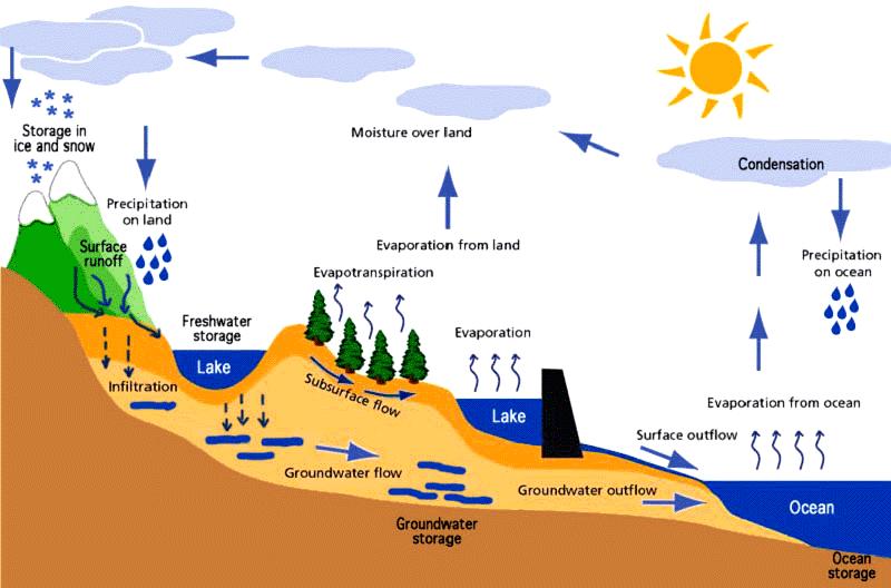 2.1. MODELOVANÉ PROCESY Hydrologický cyklus zahrnuje mnoho procesů, které vstupují do výsledného odtoku vody.