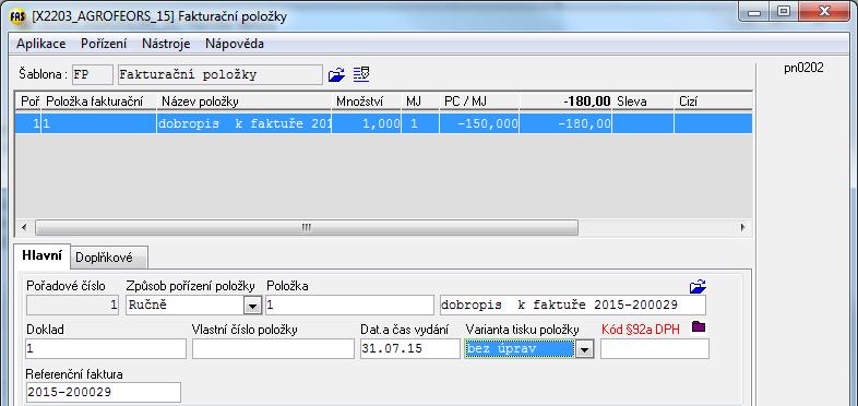 4 Modul účetnictví: Kontrolní výkaz DPH (SK) Řádek B.3 (Zjednodušené faktury) Běžný doklad bez dalších podmínek. Řádek C.