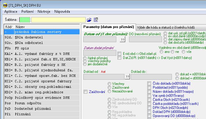 8 Modul účetnictví: Kontrolní výkaz DPH (SK) Všechny oddíly obsahují i Vaší číselnou řadu dokladu pro lepší orientaci a hledání vzniklých chyb.