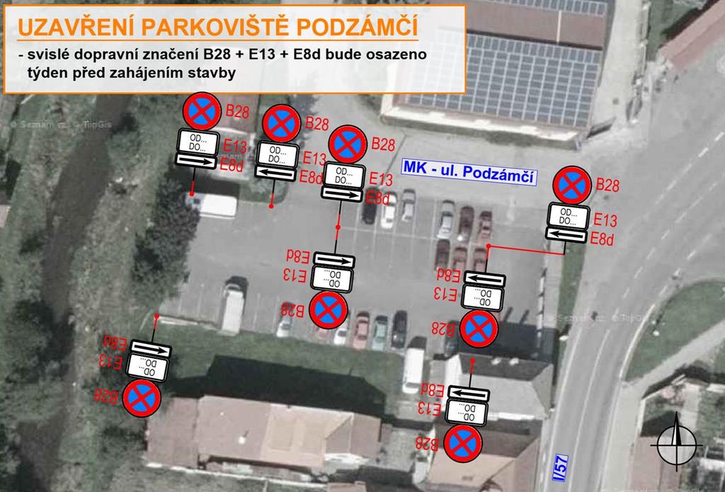 Parkoviště bude po uzavření v době od 25. 3. do 31. 7.