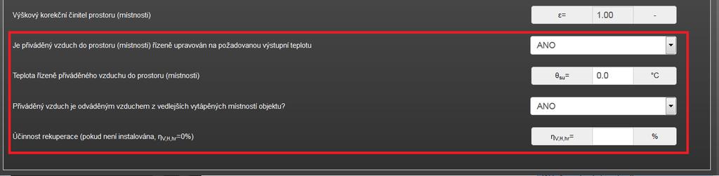 rekuperací a upravovanou teplotou přiváděného