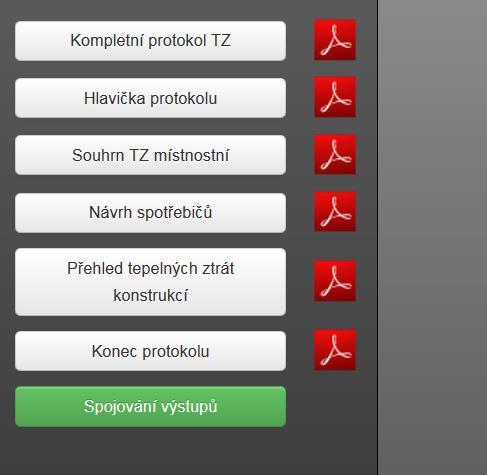 6.1.5 Protokoly modulu TZ V modulu TEPELNÉ ZTRÁTY jsou momentálně k dispozici tyto protokoly: Obrázek 73 seznam protokolů modulu TZ Ad 1) protokol SOUHRN TZ MÍSTNOSTÍ Tento protokol obsahuje výčet