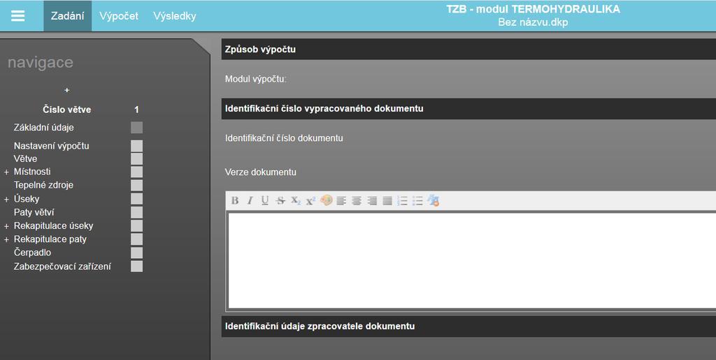 Kromě návrhových teplot, návrhových ztrát a navržených otopných těles se již další informace nepřebírají (pomineme-li administrativní informace k zadání, které jsou shodné). 6.2.